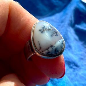 Moss Agate & Sterling Silver ring